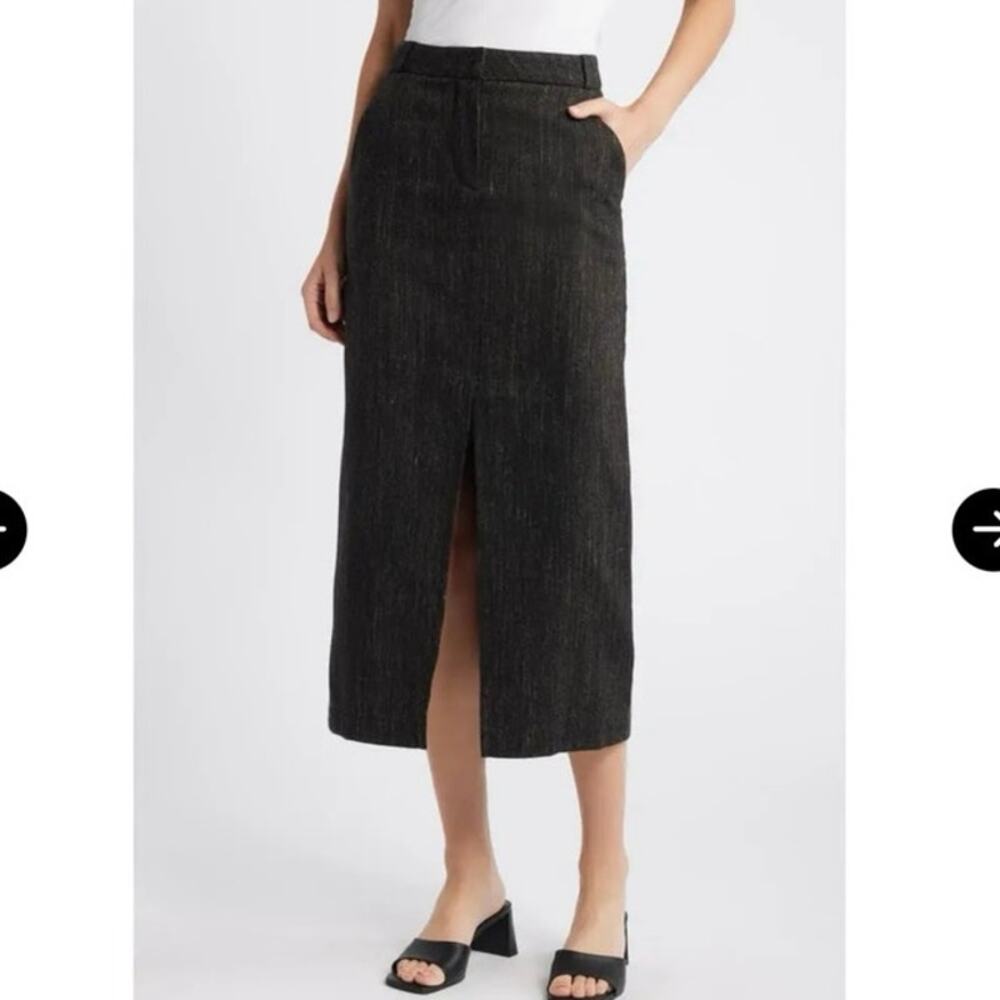 NWOT Sessun Leith Wool-Blend Skirt in Charcoal SZ 36 / US 4